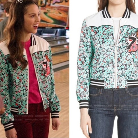 Maje Bert Satin Bomber Jacket, Floral and Butterflies. US Size Small - Picture 10 of 10